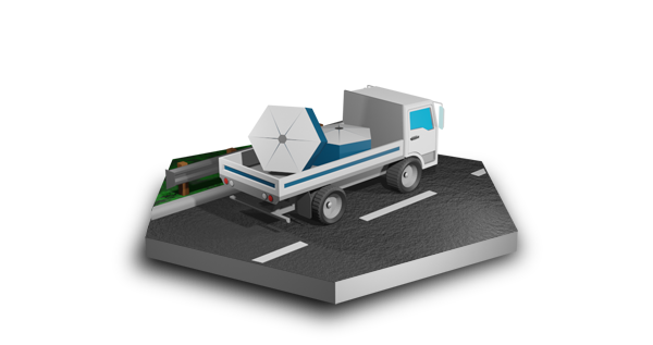 Isometric shipping truck illustration with truck carrying inventory