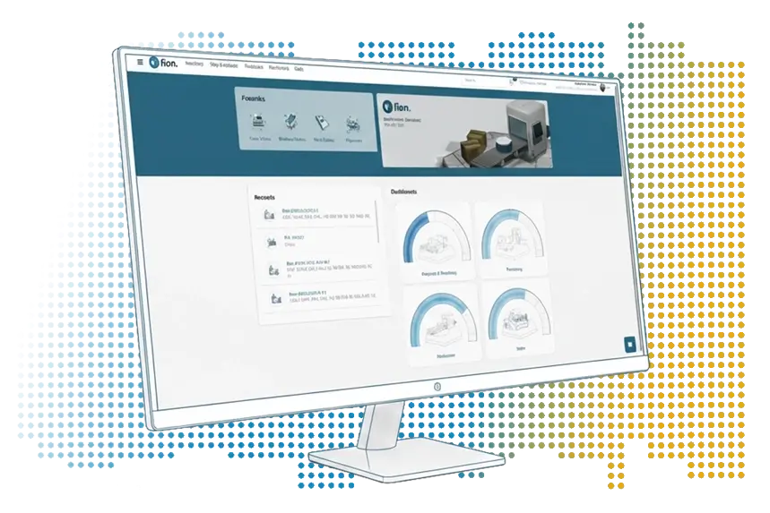 Operational Dashboard Interface of modern cloud ERP dashboard for steel and metal operations